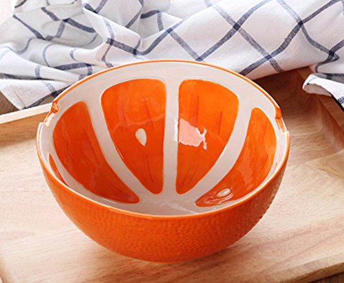 Ceramics Fruit Shape Salad Bowl Plate Spoon,Set of 3 -Apple/ Strawberry/ Carambola/ Watermelon/ Orange/ Kiwifruit