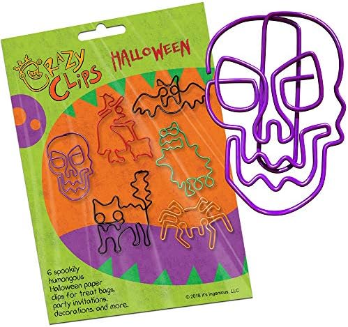 Halloween Paper Clips for Party Favors, Treat Bags, Invitations and Prizes - 6 Big, Super Cute Halloween Creatures in a Wacky, Project-Ready Pack: Package of 1
