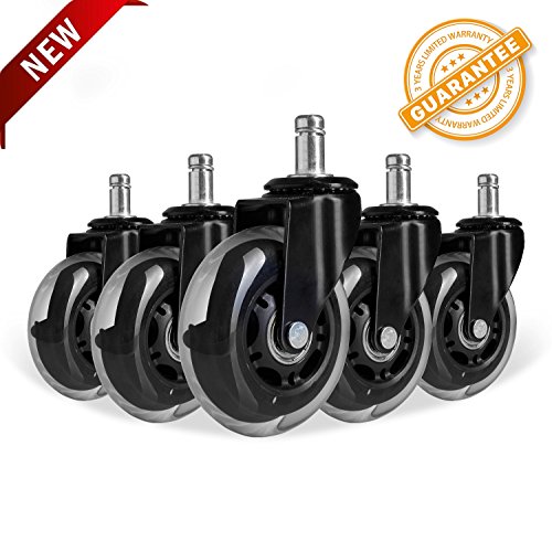 Heavy Duty Chair Casters Wheels Replacement for Hardwood Floors and Carpet Rolling Safe Soft Smooth and Silent Office Desk Gamer Computer