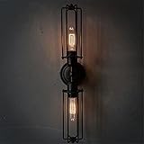 NAVIMC Black Antique Wrought Iron Wall Sconces Light Bedside Wall Lamp Decor Lighting Fixture(C) ()