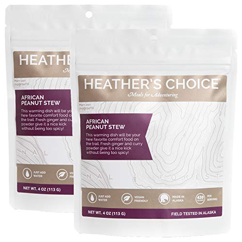 Heather’s Choice, African Peanut Stew, Backcountry Dinner, Wholesome, Allergen-Friendly Dehydrated Food for Backpacking, Camping, Hunting and Travel (Pack of 2)