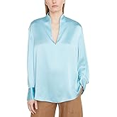 Vince Womens Long Sleeve Slit Neck Blouse