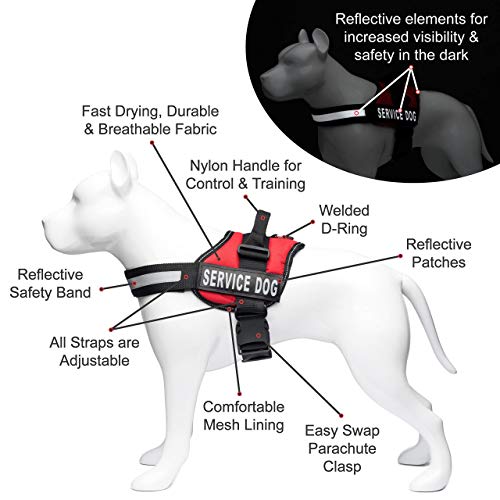 Service Dog Vest With Hook and Loop Straps and Handle Harness is