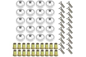 BAIYOOUAUTO 20 Pcs Aluminum Bumper Washer Bumper Washer Stainless Steel Bolt Carbon Steel Rivet Nuts Engine Dress Up Kit (Silver)