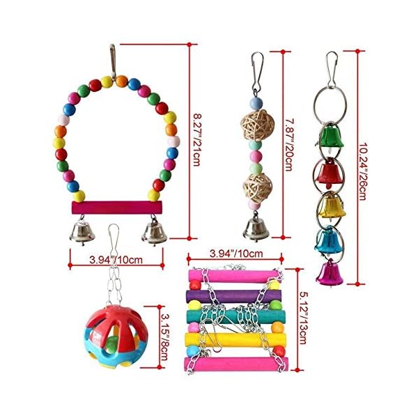 LOOEST Giocattoli Pappagallo Uccello, Pappagallo Giocattoli, Hanging Campana Pet Bird Cage Amaca Swing Salire Le Scale… LOOEST LOOEST Giocattoli Pappagallo Uccello, Pappagallo Giocattoli, Hanging Campana Pet Bird Cage Amaca Swing Salire Le Scale…