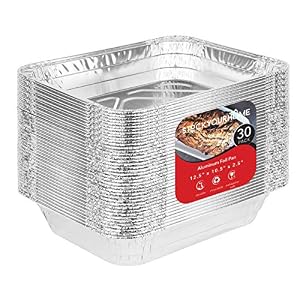 Aluminum Pans 9x13 Disposable Foil Pans (30 Pack) - Half Size Steam Table Deep Pans - Tin Foil Pans Great for Cooking…