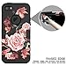 RabeMall Case for iPhone 5,Case for iPhone 5S,Case for iPhone SE Pretty Flowers for Girls/Women Anti-Fingerprint Scratch-Resistant Three Layer Shock Resistant Protective Cover,Floral Black