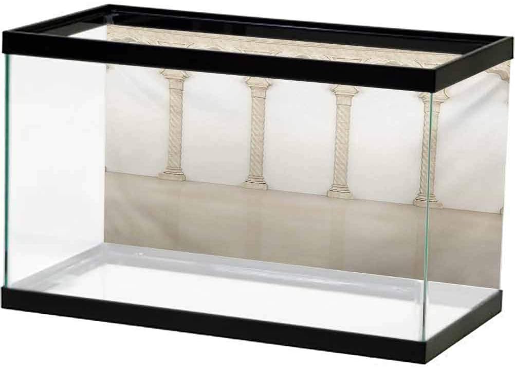 ScottDecor Pillar Aquarium Poster Architecture Theme Wall with Graceful Columns and
