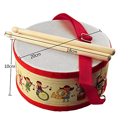 Ireav Drum Wood Kids Early Educational Musical Instrument for Children Baby Toys Beat Instrument Hand Drum Toys - Thumbnail 5