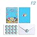 12 Birthday Invitations with Stickers Envelopes, Baby Shower Party Invitation Invites Cards for 1st Girls or Boys for Baby Cute Shark