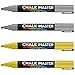 Chalkmaster Liquid Chalk Markers - Set of 2 Gold and 2 Silver Colored Liquid Chalk Premium Artist Quality Marker Pens + 2 Free Additional 6 mm Reversible Chisel to Bullet Point Tips -100% Guarantee