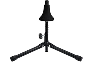 JEWEDECO Folding Iron Trumpet Display Rack Portable Musical Instrument Holder Stand for Flugelhorn Storage