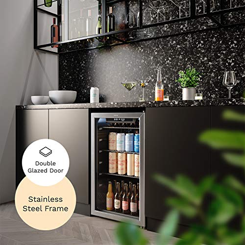 hOmeLabs Beverage Refrigerator and Cooler - 120 Can Mini Fridge with Glass Door for Soda Beer or Wine - Small Drink… - Image 3