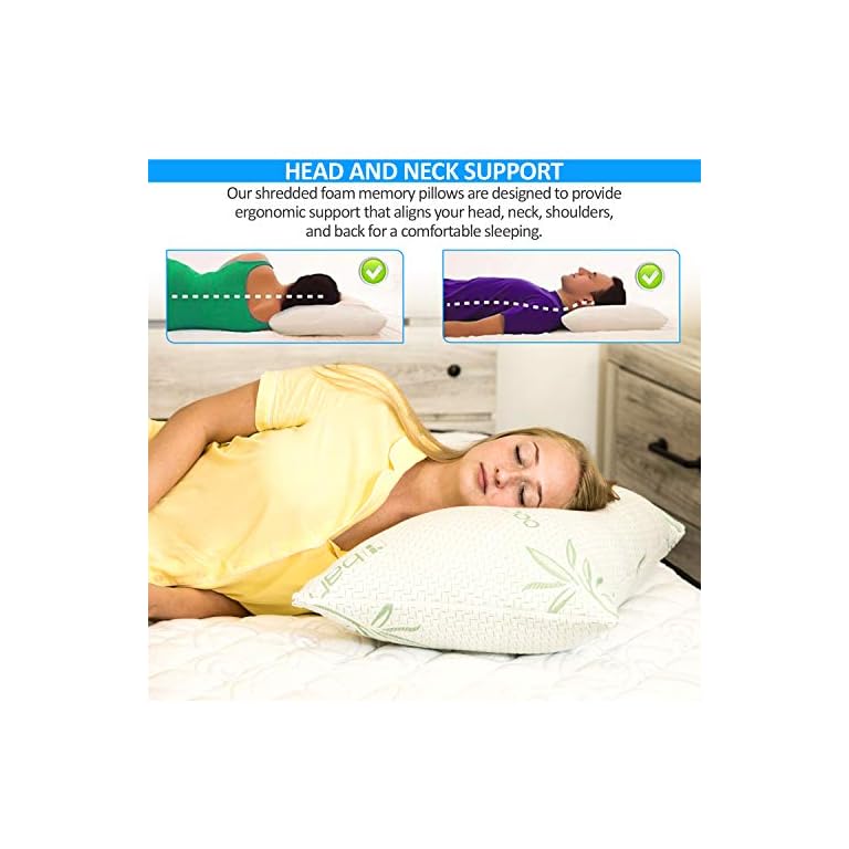 Rose Bamboo Pillow Premium Pillows for Sleeping, Adjustable Bamboo