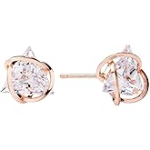 ENMOKI Triangle Cubic Zirconia Geometric Gold Stud Earrings for Womens
