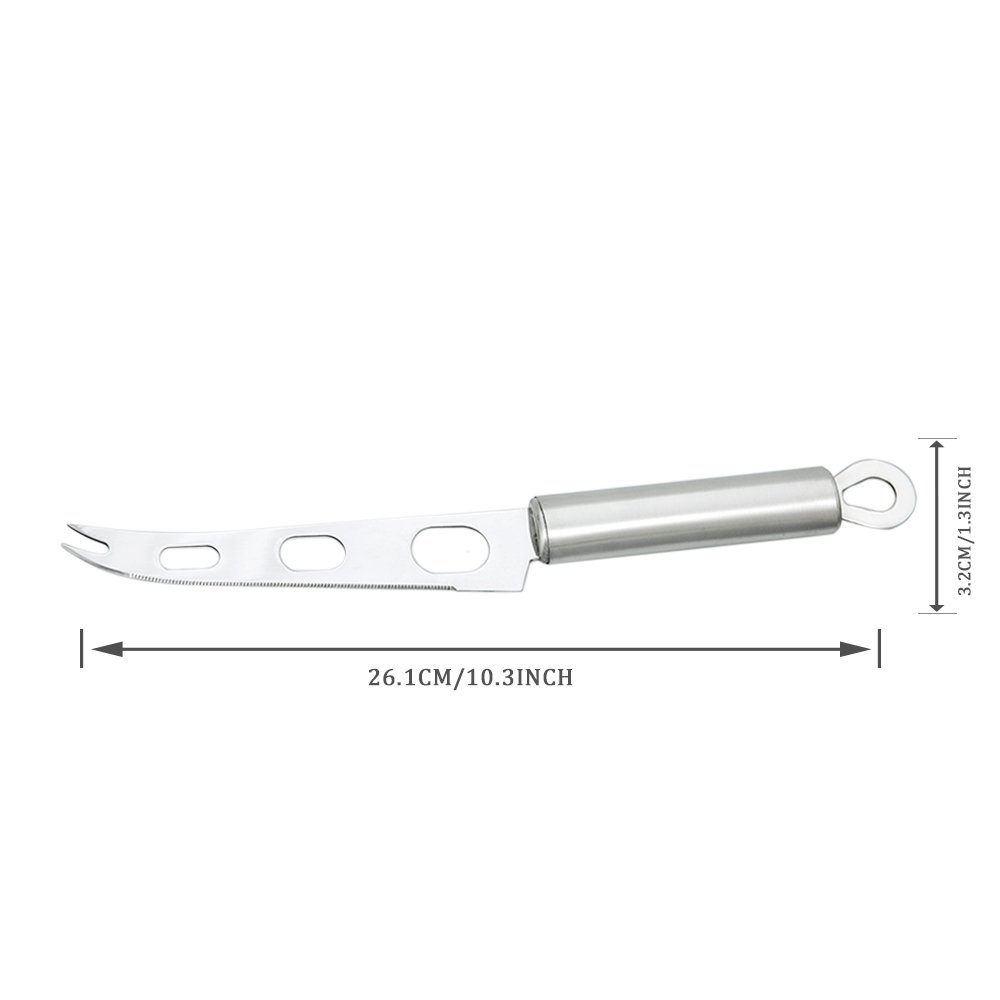 TAFOND Stainless Steel Non-stick Multi-Use Semi-Hard and Hard Cheese Fruit and Veggie Knife with Open Surface Blade