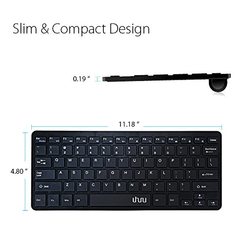 UHURU Compact 2.4 GHz Wireless Keyboard and Mouse for Windows 10 / 8 / 7, Surface Pro, Notebook