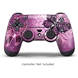 PS4 Controller Skin Stickers - Custom Sony Playstation 4 Remote Vinyl Sticker - Play Station 4 Joystick Decal - Lavender Butterflies by GameXcel &reg; [ Controller Not Included ]