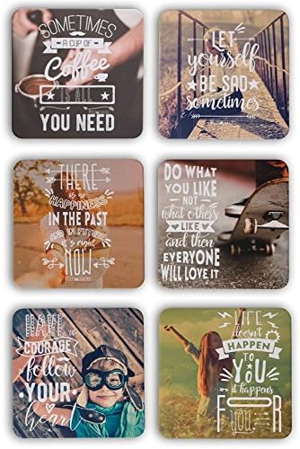 Gifts for women - Gifts for men - Cheap gifts - Paper coasters - Drink coasters - Positive quotes gifts - Coasters set - Coasters for drink - Motivational Coasters - Bear coasters for women and men.