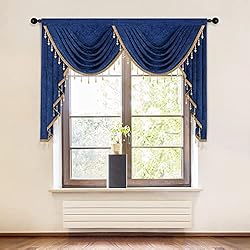 ELKCA Thick Chenille Window Curtains Valance for