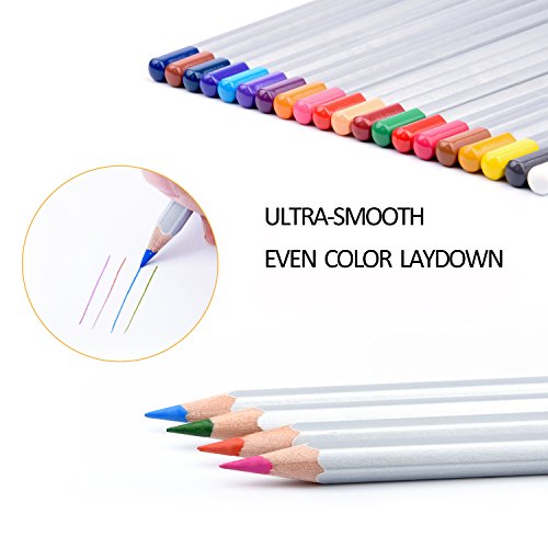 Colored Pencil Case Holder, Lucco 72 Holes 24 Colored Pencils Set Portable Roll-Up Canvas Wrap Case Waterproof Color Pencils Bag For Artists, Beginners, Students-24 Colors