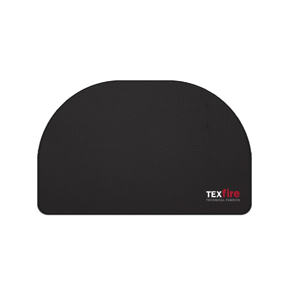 Texfire - Flame retardant rounded carpet, fireproof mat for fireplace hearth, heaters, fire pit. fireproof rug for wood burner (80x50 cm) โ image 1