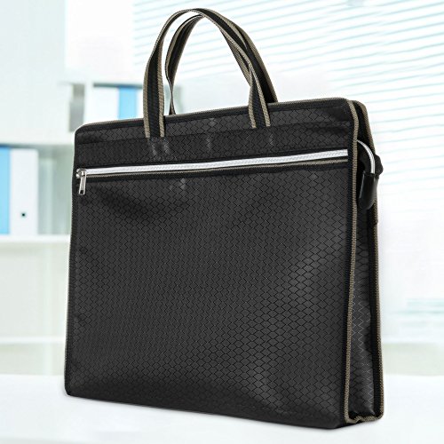 Zipper Business Document Bag, Lavince WaterProof Briefcase Office Handbag file bag Multi Purpose Usage for Files Folder Document Notebook iPad Macbook Stationery For Bussiness Meeting Office (Black)
