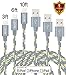 LOVRI 3Pack 3FT 6FT 10FT Nylon Braided Tangle Free Lightning Charging Cable Cord with Aluminum Heads for iPhone 6/6s/6 Plus/6s Plus/5/5c/5s/SE, iPad Mini Air iPod Nano Touch (gold & gray)