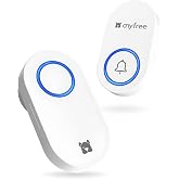 Self-Powered Wireless Doorbell No Battery Needed Basic Door Bell for Home | 5 Volume Level from 0dB to 100dB Loud for elder, 600ft range for Home,Apartment,Classroom,Home,Office,Hospital,Warehouse