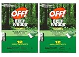 Off Deep Woods Insect Repellent Wipes 12 Towelettes - 2 Pack
