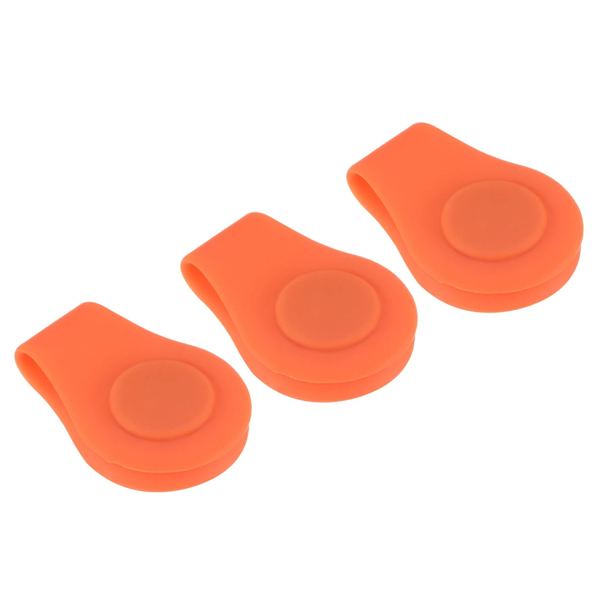 PATIKIL Golf Hat Clip, 3 Pack Silicone Cap Clamp with Magnetic Removable Ball Marker Holder for Golfer Women Men, Orange