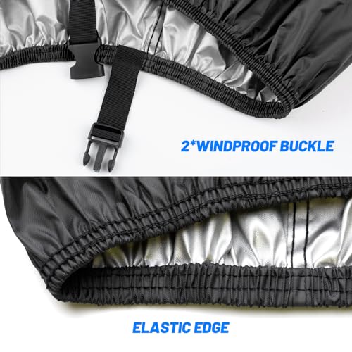 Favoto Bike Cover Outdoor Waterproof Bicycle Cover Thicken Oxford Windproof UV Sun Snow Dustproof with Lock Hole Storage Bag for Mountain Road City Bike Beach Cruiser Sport Bike | 420D Heavy Duty Bike Cover Rain Sun UV Dust Wind Proof with Storage Bag Bike Tarp for EBike Mountain Road City Bike, Black