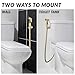 ShowerMaxx Premium Cloth Diaper Sprayer - Adjustable Handheld Toilet Bidet Water Cleaner - Complete Set with Hose, T-Valve, Tank/Wall Mount & Plumber's Tape - Polished Brass - Easy to Install & Use
