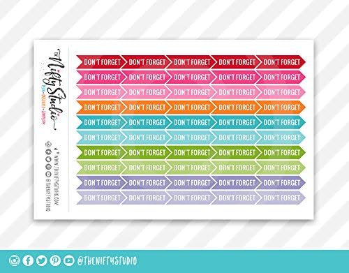 Planner Stickers Don't Forget Reminder Flags | Page Flags | The Nifty Studio | Stickers for your planner