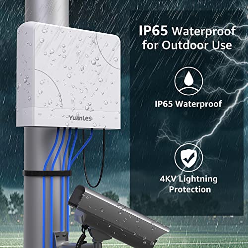 YuanLey Gigabit PoE Switch 8 Ports Ethernet Outdoor Waterproof Unmanaged Network Switch 1000Mbps, Built-in 120W Power, Support IEEE802.3af/at and Plug & Play
