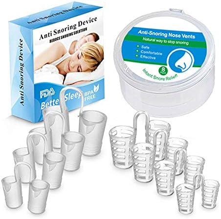 Saberl Snoring Solution - Anti Snoring Devices - 8 Pairs Anti Snoring Nose Vents - Snoring Reduce Aids - Snore Stopper Nasal Dilators - Snore Stopper Set