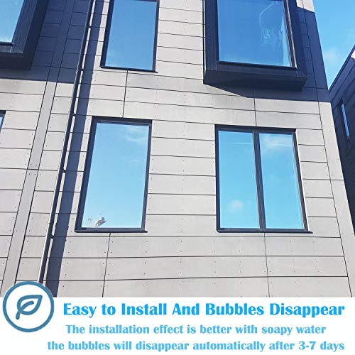Zindoo Vinyl for Windows Mirror Effect Glass Unidirectional Privacy Protector Anti 99% UV Insulation Film Suitable for Home, Office Silver 40 x 200 cm | One Way Privacy Protector Anti 99% UV Insulation Film Suitable for Home, Office