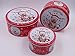 hadaaya Beautiful Christmas Themed Red Color Round Storage tins, Shabby chic, set of 3, Gift Box