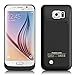 Galaxy S6 Battery Case, Ultra Slim Portable Rechargeable External Battery Backup Power Bank Charger Case Cover For Samsung Galaxy S6 With Kickstand (Black)