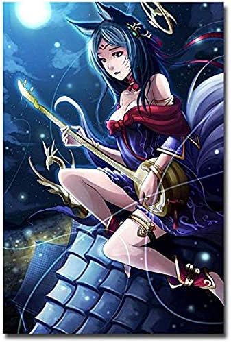 Chengyidianzi Lawrence Painting League Of Legend Heroes The Nine Tailed Fox Ahri Lol Game Art Canvas Poster Print Wall Picture For Room Decor3