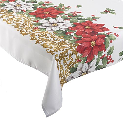 Christmas / Xmas Tablecloth - Poinsettia, 52" x 70"