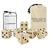GoSports Giant Wooden Playing Dice Set with Bonus Rollzee and Farkle Scoreboard – Includes 6 Dice, Dry-Erase Scoreboard…