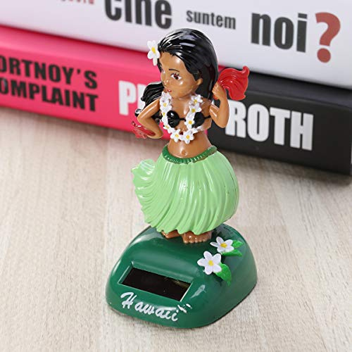 image for Amosfun Dashboard Hula Girl Bobble Head Solar Powered Hawaiian Hula Sh