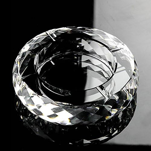 Stownn European Household Multifunctional Office Crystal Cute Fashion Glass Ashtray Ashtray Bar Home Furnishing Transparent European Creative,18Cm Davinci Transparent