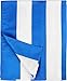 Microfiber Beach & Pool Sheet - 70 x 35 Inch - Blue Cabana Stripe - Lightweight - Extra Large - Stripe towel design for Pool, Swim, Beach, Camping - by Utopia Bedding