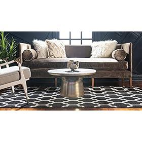 Unique Loom Trellis Collection Modern Morroccan Inspired with Lattice Design Area Rug, Rectangular 3' 3" x 5' 3", Black/Beige 51xr07%2BCxbS