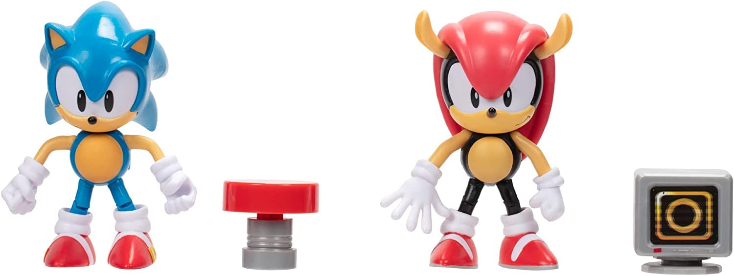 Sonic The Hedgehog 4 inch Action, Classic Sonic and Mighty Figure Set Fans, Ideal for Kids With Hours of Play Guaranteed