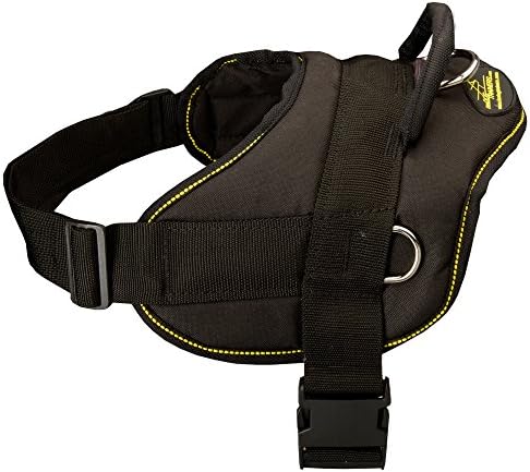ForDogTrainers Rottweiler Nylon Dog Harness Adjustable Lightweight for Pulling, Walking and Training