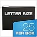 Pendaflex 04152 1/5 BLA Reinforced Hanging File Folders, Letter Size, Black, 1/5 Cut, 25/BX (4152 1/5 BLA)