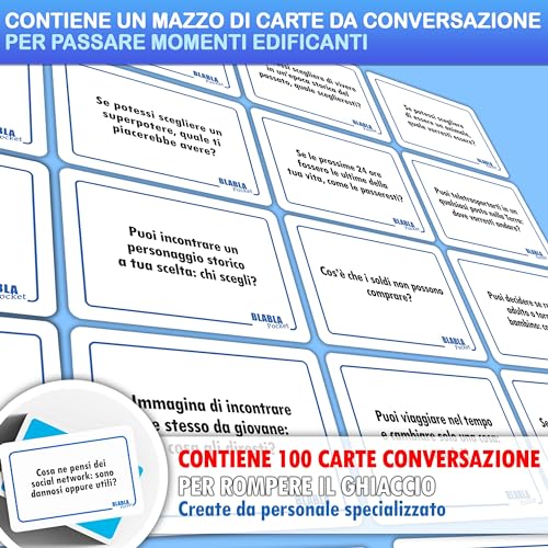 BLABLA Pocket for Friends | Conversation Cards – Board Games for Adults and Children – Board Game for 2 Players Up – Board Games to Meet Each Other – Games in Box for Parties